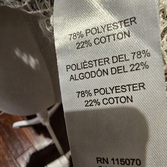 Nina Leonard Black Flecks & Cream Crochet Cardigan Natural Wooden Buttons M - Picture 4 of 11